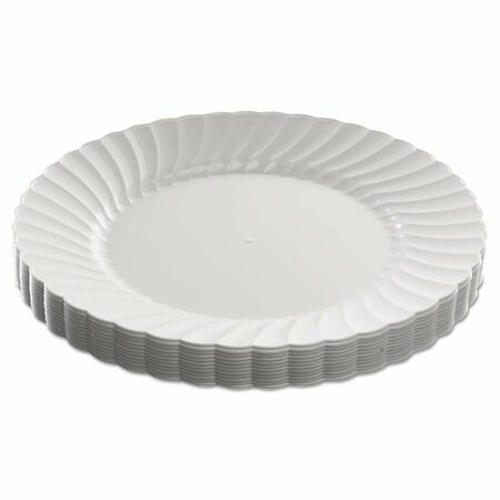 BAKEBETTER 9 in. Classicware Plastic Dinnerware Plate, White BA2495566